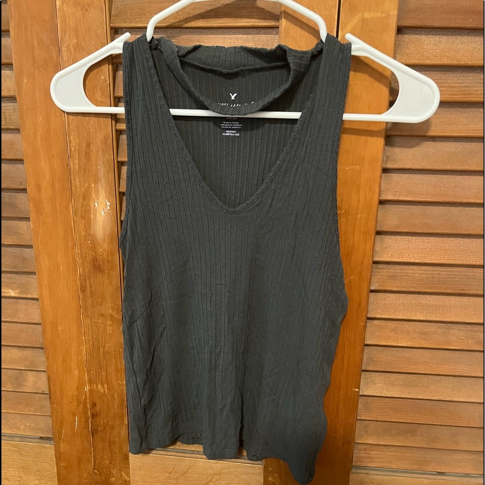 Size small, AEO First Essentials tank top with choker neckline